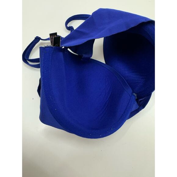 Victorias Secret Womens Bra Size 32DD Lined Demi Royal Blue Adjustable - Picture 10 of 15